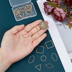 30Pcs 5 Styles Brass Open Back Bezel Link Rings&nbsp;KK-BC0015-46