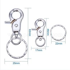 Iron Swivel Clasps with Key Rings&nbsp;IFIN-PH0023-12P