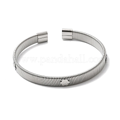 304 Stainless Steel Flat Snake Chains Cuff Bangles for Women&nbsp;BJEW-A067-01P