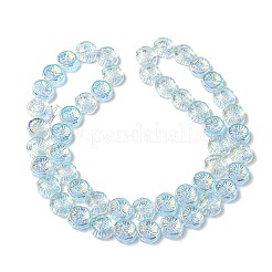 Half Electroplate Baking Paint Glass Beads Strands&nbsp;EGLA-K061-11A-AB06