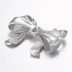 Bowknot Brass Micro Pave Cubic Zirconia Pendants&nbsp;ZIRC-O017-06