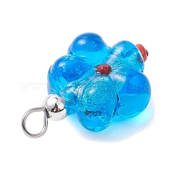 6Pcs 6 Colors Handmade Silver Foil Glass Lampwork Pendants&nbsp;PALLOY-JF04685