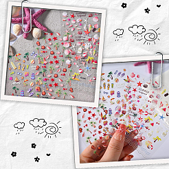 4Pcs 4 Styles Ocean Theme Self Adhesive PET Nail Art Stickers Decals&nbsp;MRMJ-SP0001-17