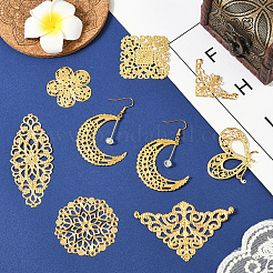 112Pcs 14 Styles Iron & Alloy Filigree Chandelier Component Links&nbsp;FIND-SC0017-06