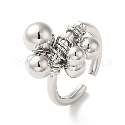 Brass Open Cuff Rings for Women&nbsp;RJEW-M169-02P