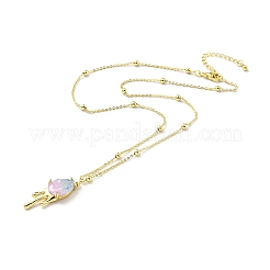Synthetic Crystal Teardrop Pendant Necklace&nbsp;LS-NJEW-G016-03B