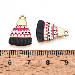 Winter Theme Printed Alloy Pendants&nbsp;PALLOY-H127-03G