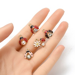 5Pcs 5 Styles Alloy Rhinestones Pendants&nbsp;ENAM-YW0003-37