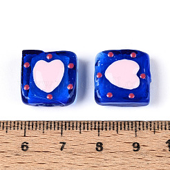 Handmade Spray Painted Lampwork Beads&nbsp;LAMP-N035-02D