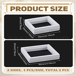 2Pcs 2 Styles Square Transparent PE Thin Film Suspension Jewelry Display Box&nbsp;CON-LP0001-44A