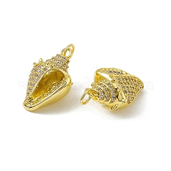 Rack Plating Brass Micro Pave Cubic Zirconia Pendants&nbsp;X-KK-C007-30G