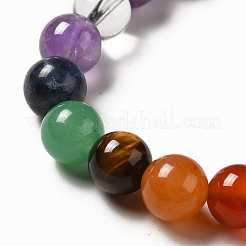 Moon and Star Natural Amethyst & Mixed Gemstone Beaded Bracelets for Women&nbsp;G-G997-B03