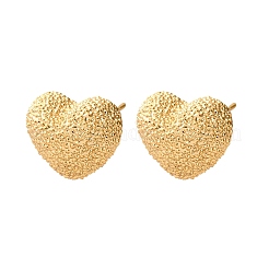 Brass Textured Stud Earrings&nbsp;EJEW-A143-02B-G