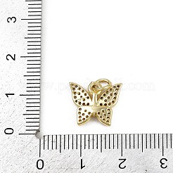 Brass Micro Pave Cubic Zirconia Charms&nbsp;KK-D409-37G-A