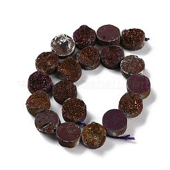 Electroplated Natural Druzy Agate Beads Strands&nbsp;G-M433-01E