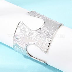 Hammered 304 Stainless Steel Cuff Bangles&nbsp;BJEW-Z164-01P