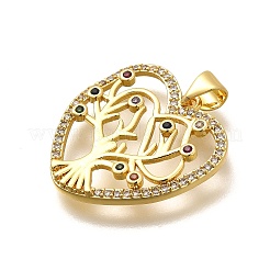 Rack Plating Brass Micro Pave Cubic Zirconia Pendants&nbsp;KK-L226-051G-05