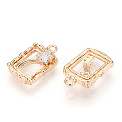 Rack Plating Brass Micro Pave Cubic Zirconia Pendants&nbsp;KK-K333-90G