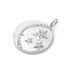 Brass Micro Pave Cubic Zirconia Pendants&nbsp;KK-D360-08P