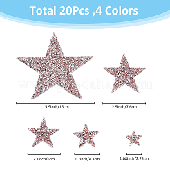 20Pcs 4 Colors Star Hotfix Rhinestone Kit(Hot Melt Adhesive On The Back)&nbsp;DIY-FH0007-04