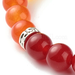 Natural Malaysia Jade(Dyed) Round Beads Stretch Bracelet&nbsp;BJEW-JB06953