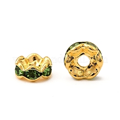 Brass Grade A Rhinestone Spacer Beads&nbsp;RSB028NF-10G