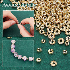 300Pcs 6 Style Rack Plating Alloy Spacer Beads&nbsp;FIND-PH0018-16