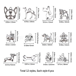 Tibetan Style Alloy Puppy Pendants&nbsp;TIBEP-SC0001-41AS