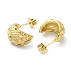 304 Stainless Steel Crescent Moon Stud Earrings&nbsp;EJEW-I286-04G