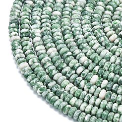 Natural Green Spot Jasper Beads Strands&nbsp;G-P575-A45-4x2mm