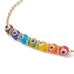 Multi-Colored Handmade Evil Eye Lampwork Anklets&nbsp;AJEW-AN00514-02