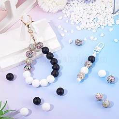 60pcs 4 Styles Silicone Beads Round Rubber Bead 15MM Loose Spacer Beads for DIY Supplies Jewelry Keychain Making&nbsp;FIND-TA0010-30B