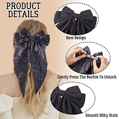 2Pcs 2 Style Polyester/Cloth Bowkont Hair Barrettes for Women Girls&nbsp;DIY-TA0011-57
