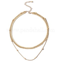 Alloy 3 Layer Chain Necklaces for Women&nbsp;FS-WG2A2B2-01