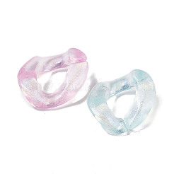 Luminous Rainbow Iridescent Plating Transparent Acrylic Linking Rings&nbsp;OACR-Z013-21