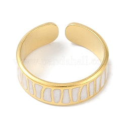 Ion Plating(IP) 304 Stainless Steel Enamel Cuff Finger Rings&nbsp;RJEW-L107-085G-01
