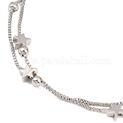 Brass Box Chain Multi-strand Bracelets for Women&nbsp;BJEW-C140-27P