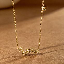 304 Stainless Steel Pave Cubic Zirconia Multiple Star Pendat Necklaces for Women&nbsp;WG9D7FA-01