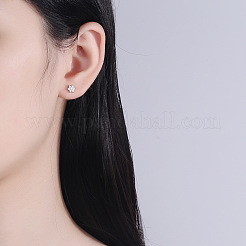 Christmas 925 Sterling Silver Snowflake Stud Earrings&nbsp;EJEW-F397-04P