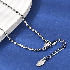 Two Tone 316L Surgical Stainless Steel Micro Pave Clear Cubic Zirconia Box Chain Knot Lariat Necklaces&nbsp;NJEW-D297-01GP