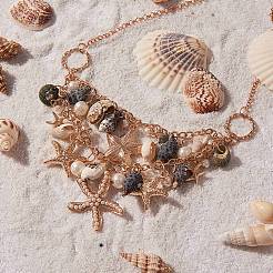 Trendy Starfish and Conch Jewelry Sets&nbsp;SJEW-PH0001-02G