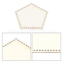 2Pcs Pentagon Wooden Basket Bottoms&nbsp;WOOD-PH0001-84