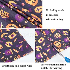 Halloween Printed Polycotton Fabric&nbsp;DIY-WH0032-07B