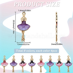 32Pcs 8 Colors Printed Alloy Pendants&nbsp;ENAM-SC0005-39