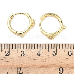 Brass Micro Pave Clear Cubic Zirconia Hoop Earring Findings&nbsp;KK-G547-04G