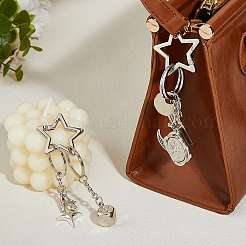 2Pcs Star Moon Alloy Pendant Keychain&nbsp;KEYC-FH00046