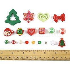 100Pcs 19 Styles Christmas Acrylic Beads&nbsp;MACR-FS0002-33