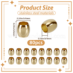 80Pcs 202 Stainless Steel European Beads&nbsp;STAS-SC0020-82