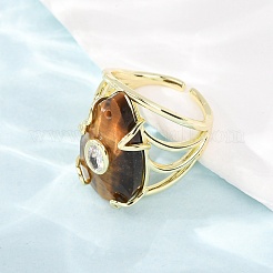 Natural Tiger Eye Cuff Rings&nbsp;GG-CBA5FCC-03G-04