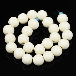 Spray Painted Natural Wood Beads Strands&nbsp;WOOD-S053-56G